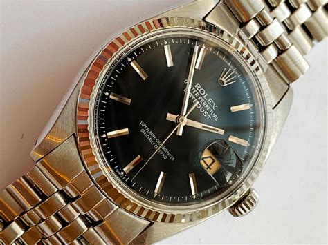 1968 vintage rolex 1601 black dial datejust|Rolex 1601 price.